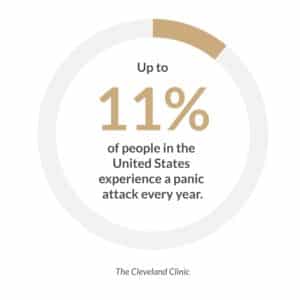 Up to 11% of people in the United States experience a panic attack every year.